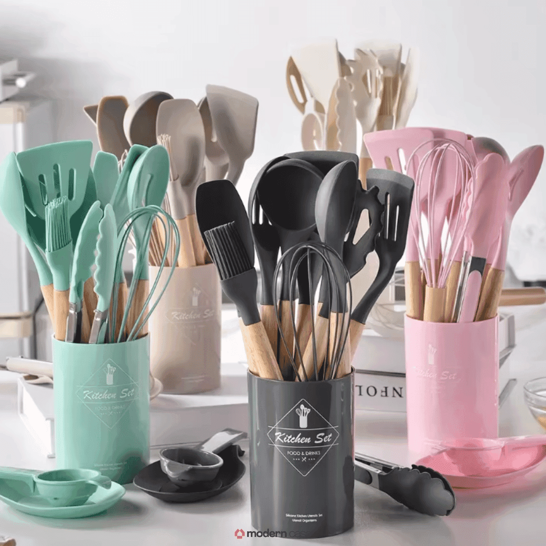 Conjunto de Utensílios em Silicone 12 Peças