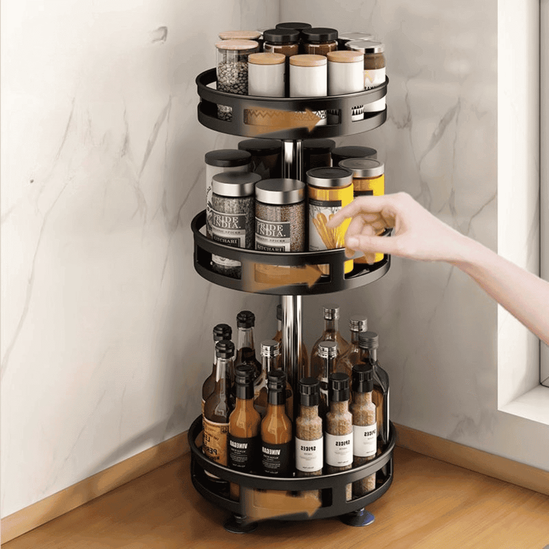 Organizador De Condimentos e Porta Temperos Rotativo